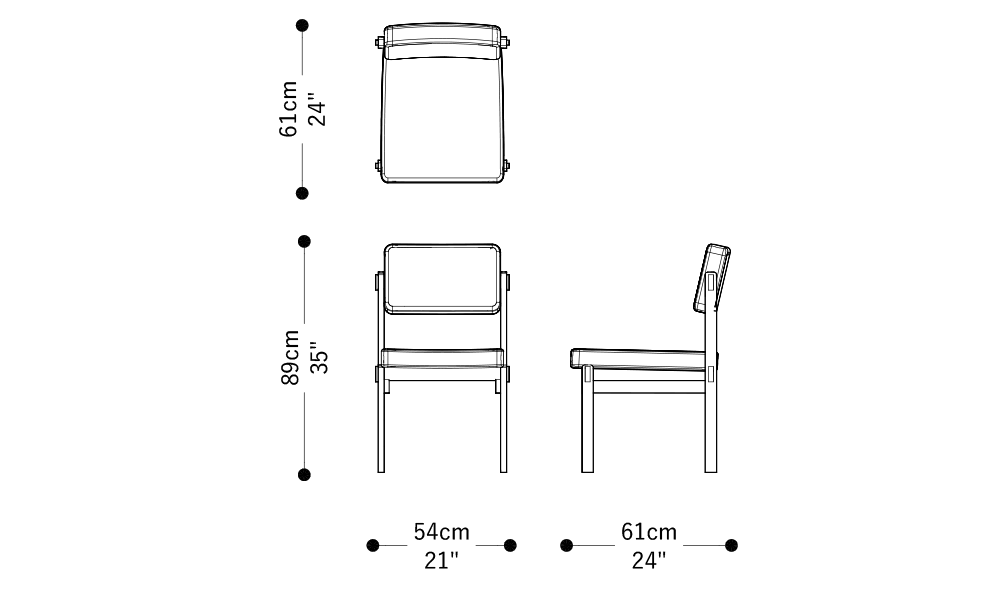 Image of the main dimensions of the product